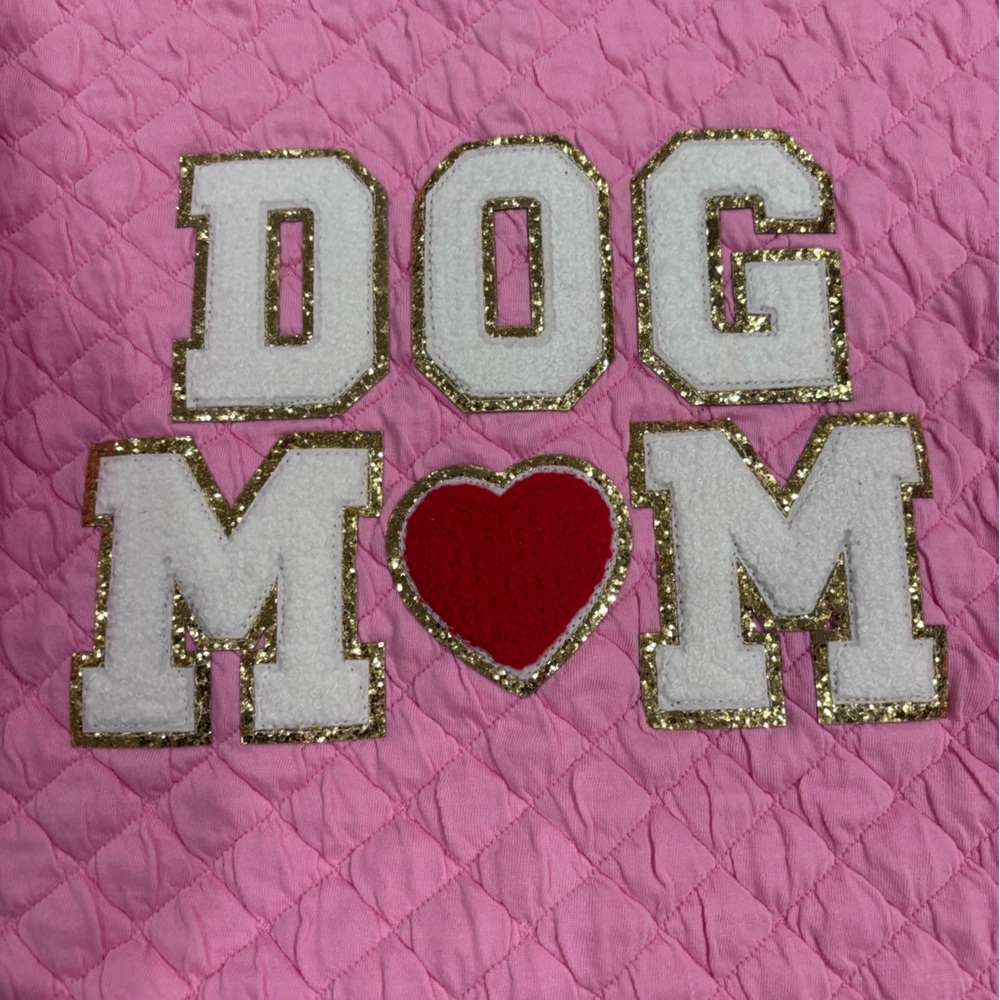 Judith March Pink Quilted Dog Mom Sweatshirt Small - Picture 3 of 7